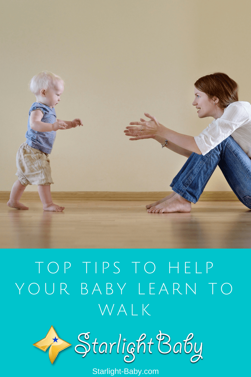 How To Get Baby To Walk : Cheer baby to her first steps by sitting on the floor and guiding her, slowly, as baby gains her balance let her walk on her own.